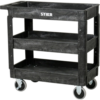 Víceúčelový plastový vozík STIER, nosnost 250 kg, 87 x 43 x 85 cm - A