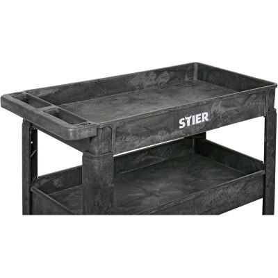 Víceúčelový plastový vozík STIER, nosnost 250 kg, 87 x 43 x 85 cm - A