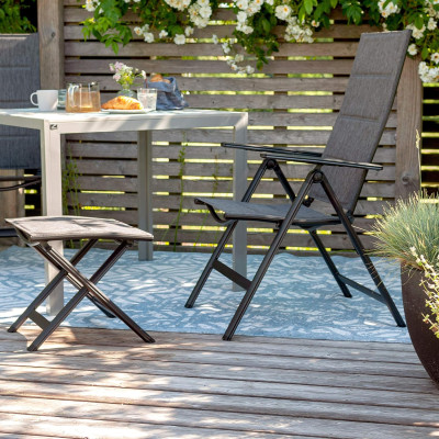 Polstrovaná stolička Melange, skládací, hliníková - A