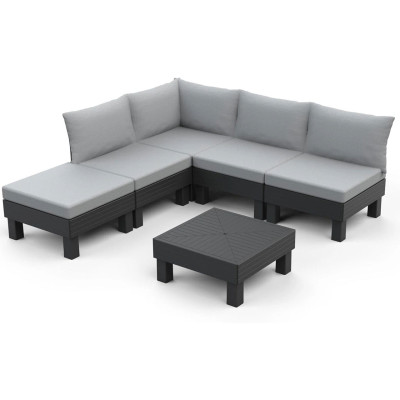 Sedací souprava Elements, černo/šedá - A