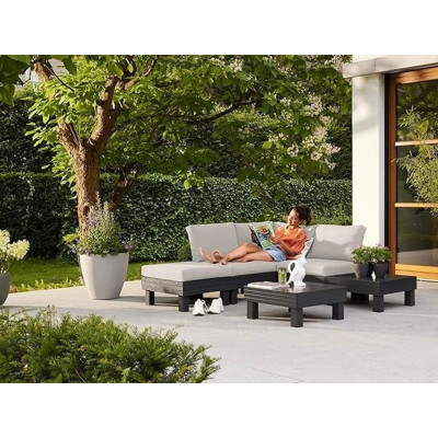 Sedací souprava Elements, černo/šedá - A