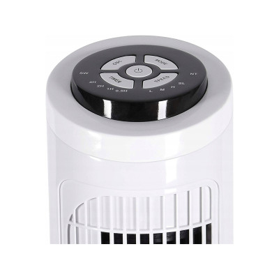 Sloupový ventilátor s dálkovým ovládáním TECVANCE, otočný, 90 st., bílý - N