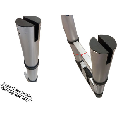 Teleskopický žebřík Premium+ 3,8 m, 13 příček, stříbrný - B