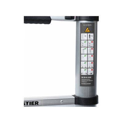 Teleskopický žebřík Premium+ 3,8 m, 13 příček, stříbrný - B