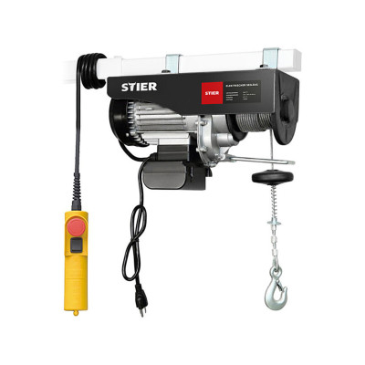 Elektrický lanový kladkostroj STIER, 250 až 999 kg, černý - A