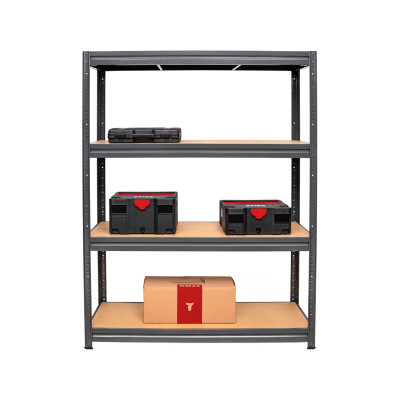 Regál pro vysoké zatížení STIER, nosnost police 600 kg, 1770 x 1200 x 450 mm , černý - B