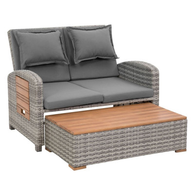 Zahradní pohovka Bahia Tobago 117 x 93 x 74 cm, šedá - A