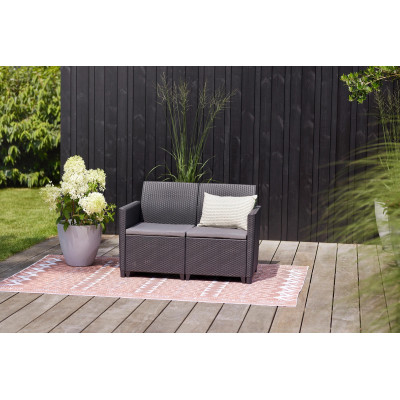 Sedací souprava Marie polyratanový, černý - A