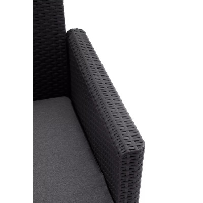 Sedací souprava Marie polyratanový, černý - A