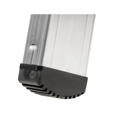 Štaflový žebřík STIER 4 schody, jednostranný přístup, stříbrný - A