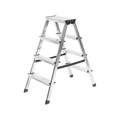 Štaflový žebřík STIER 2 x 8 schodů, stříbrný - A