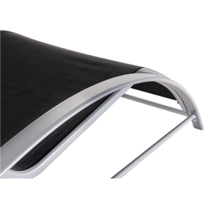 Zahradní lehátka a hliníkový stůl, 2 kusy, černé - B