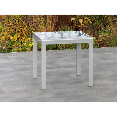 Zahradní stůl 80 (120) x 70 cm, stříbrno/šedý - A