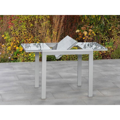 Zahradní stůl 80 (120) x 70 cm, stříbrno/šedý - A