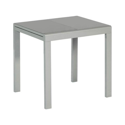 Zahradní stůl 80 (120) x 70 cm, stříbrno/šedý - A