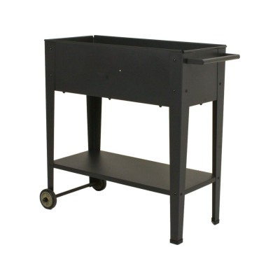 Zahradní záhon Violetta, kovový, antracitový, obdélníkový, 82 x 80 cm - A