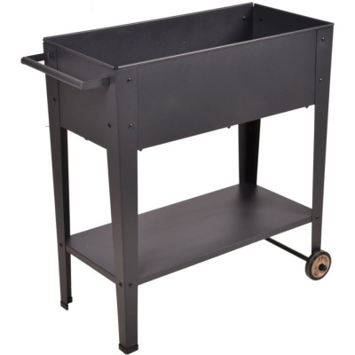 Zahradní záhon Violetta, kovový, antracitový, obdélníkový, 82 x 80 cm - A