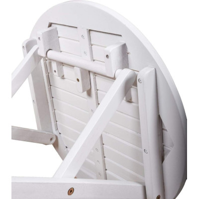 Skládací zahradní stůl Mesa, kulatý, bílý, 50 x 50 cm - N