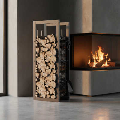 Stojan na dřevo FWR01, 100 x 40 x 25 cm - N
