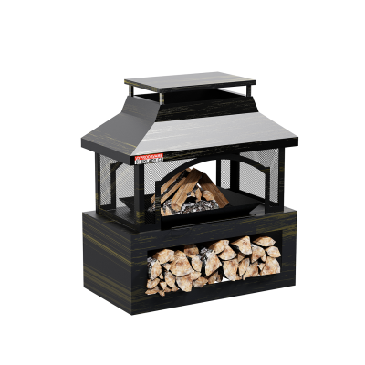 Celokovové ohniště FPT02, 94 x 82 x 45 cm, s ochranou proti dešti - N