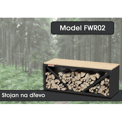 Stojan na dřevo FWR02, 102 x 40 x 34,5 cm - N