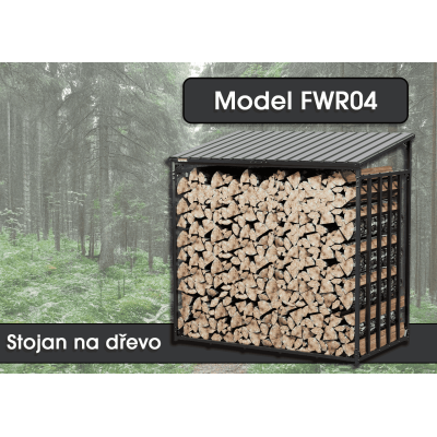 Stojan na dřevo FWR04, 185 x 105 x 185 cm - N
