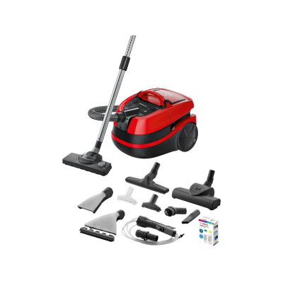 Víćeúčelový vysavač BOSCH BWD421PET, černo/červený - B