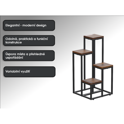 Stojan na květiny PLS01, 115 x 30 x 30 cm - N