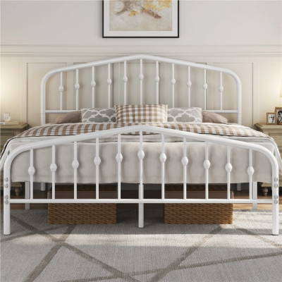 Kovový rám postele 615153 white, 160 x 200 cm - B