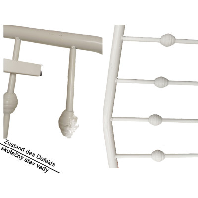 Kovový rám postele 615153 white, 160 x 200 cm - B