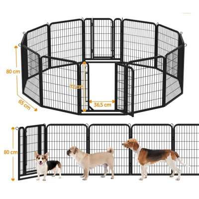 Venkovní ohrádka 614023 black, výška 80 cm, skládací, černá - B