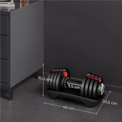 Nastavitelná sada činek 614639 black, 12 činek v 1, 1,5 kg až 18 kg - N