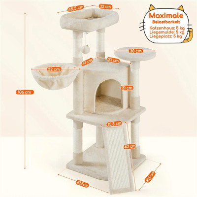 Škrabadlo pro kočky 593206 beige, 106 cm - A