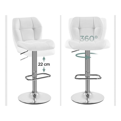 Barová židle výškově nastavitelná 593338 white, bílá - B