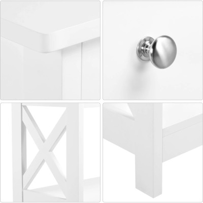 Konzolový stolek 614088 white, s rámem ve tvaru X, 100 x 30 x 80 cm, bílý - B