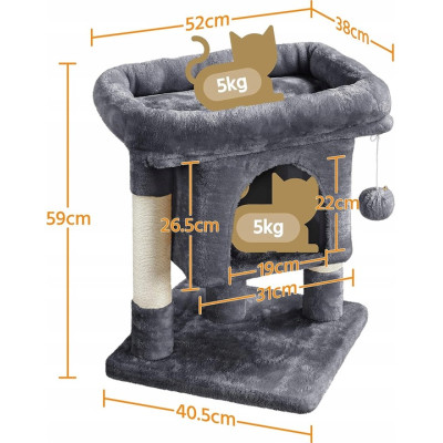 Nízké škrabadlo 592980 dark gray, až 5 kg, šedé - B