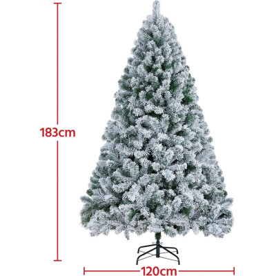 Umělý vánoční stromek 591784 6ft, 183 cm se sněhem - A