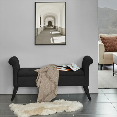 Úložná lavice 613474 black, nosnost 300 kg - A