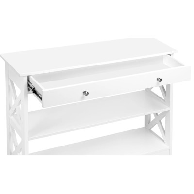 copy of Konzolový stolek 614088 white, s rámem ve tvaru X, 100 x 30 x 80 cm, bílý - B