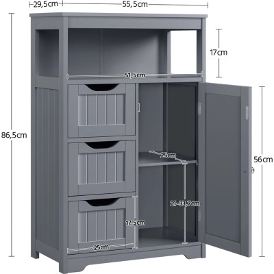 Koupelnová skříňka 611214 dark gray, dřevěná - A