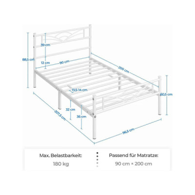  kovová postel s roštem