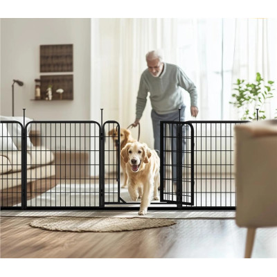 Ohrádka pro psy 593186 black, výška 80 cm - A