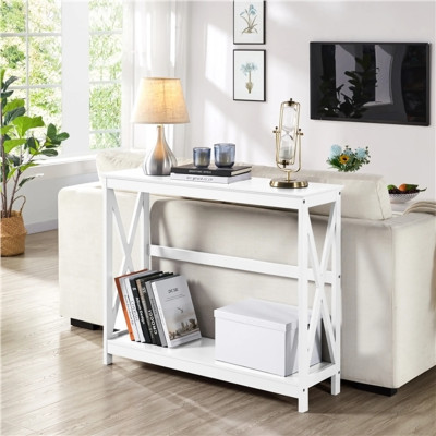 Konzolový stolek 591862 white, 101,5 x 30 x 81 cm, bílý - A