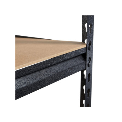 Kovový regál 592026 black 153x75x30 cm, černý - A