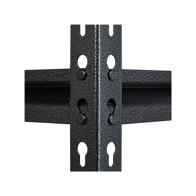 Kovový regál 592026 black 153x75x30 cm, černý - A