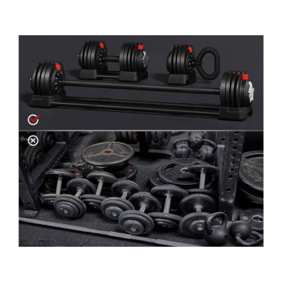 Nastavitelná činka 3v1 614642 black, od 3 kg do 24 kg - A