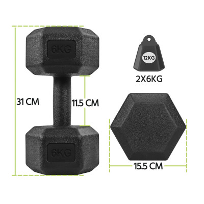 Sada dvou činek 592719 black 6kg, PVC povlak - A