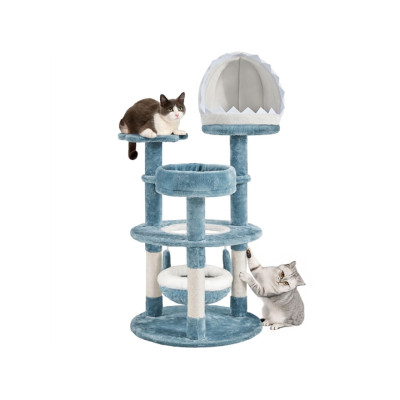 Kočičí škrabadlo 593124 blue s oceánskou tematikou, modré - B