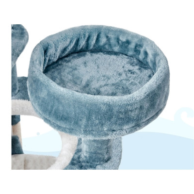 Kočičí škrabadlo 593124 blue s oceánskou tematikou, modré - B