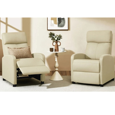 Relaxační křeslo 614490 beige s nastavitelnou opěrkou nohou, béžové - B